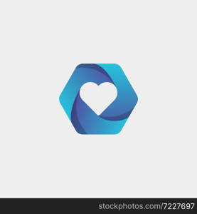 dating love hexagon gradient vector illustration icon element isolated