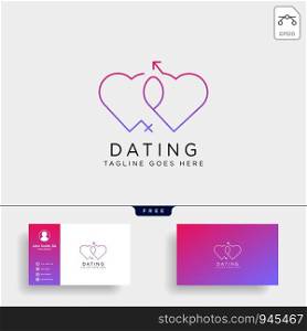 dating love line logo template vector illustration icon element isolated with business card - vector. dating love line logo template vector illustration icon element isolated