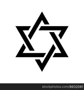 David star icon isolated on white background. Magen hexagram. Hebrew shield. Jewish sign for israel, judaism and hanukkah. Symbol of shalom. Banner for hashana. Vector.