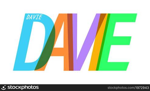 DAVIE . The name of the city on a white background. Vector design template for poster, postcard, banner. Vector illustration.