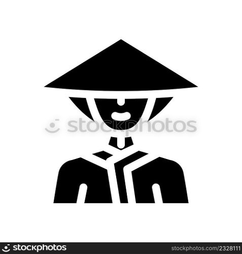 dawley chinese conical hat glyph icon vector. dawley chinese conical hat sign. isolated contour symbol black illustration. dawley chinese conical hat glyph icon vector illustration