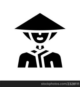 dawley chinese conical hat glyph icon vector. dawley chinese conical hat sign. isolated contour symbol black illustration. dawley chinese conical hat glyph icon vector illustration