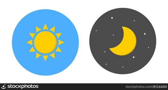 Day and night icon symbol set