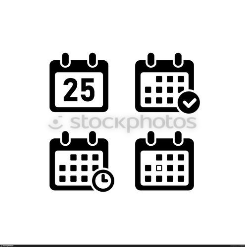 Day calendar icon set. Business plan. Time elements. Vector on isolated white background. EPS 10