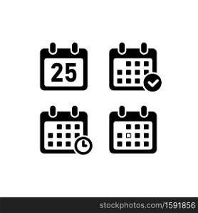 Day calendar icon set. Business plan. Time elements. Vector on isolated white background. EPS 10