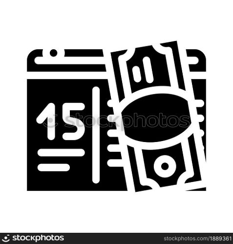 day for payment alimony glyph icon vector. day for payment alimony sign. isolated contour symbol black illustration. day for payment alimony glyph icon vector illustration