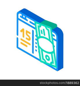 day for payment alimony isometric icon vector. day for payment alimony sign. isolated symbol illustration. day for payment alimony isometric icon vector illustration