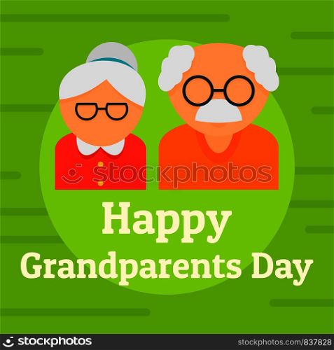 Day of happy granparents background. Flat illustration of day of happy granparents vector background for web design. Day of happy granparents background, flat style