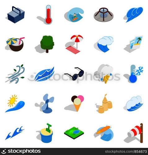 Day of rest icons set. Isometric set of 25 day of rest vector icons for web isolated on white background. Day of rest icons set, isometric style