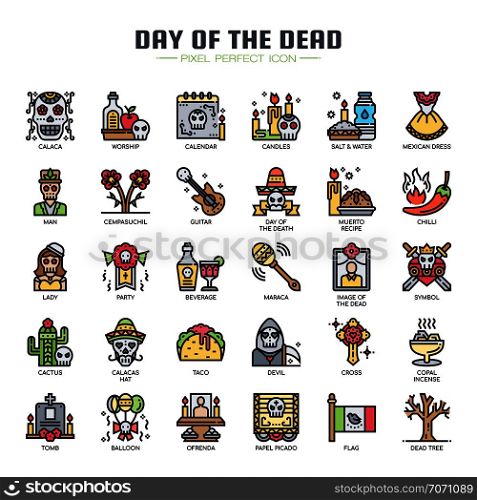 Day of the dead , Thin Line and Pixel Perfect Icons