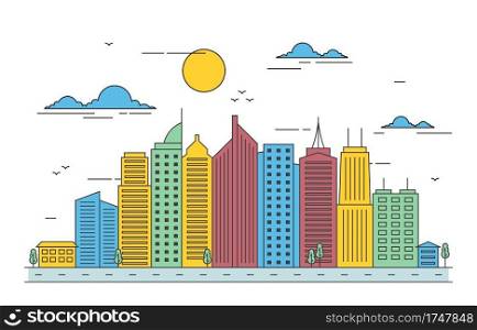 Day Street Urban City Building Cityscape Landscape Illustration
