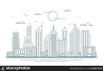 Day Street Urban City Building Cityscape Landscape Illustration