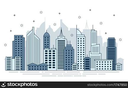 Day Urban City Building Cityscape Landscape Line Illustration