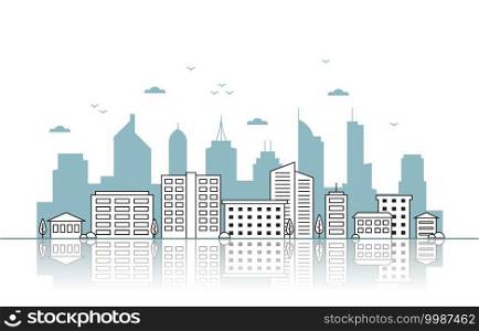 Day Urban City Building Cityscape Landscape Reflection Illustration