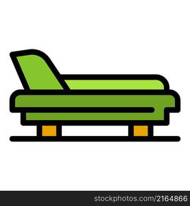 Daybed icon. Outline daybed vector icon color flat isolated. Daybed icon color outline vector