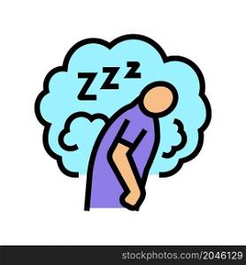 daytime tiredness or sleepiness color icon vector. daytime tiredness or sleepiness sign. isolated symbol illustration. daytime tiredness or sleepiness color icon vector illustration