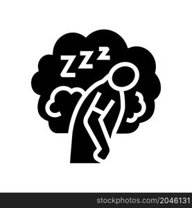 daytime tiredness or sleepiness glyph icon vector. daytime tiredness or sleepiness sign. isolated contour symbol black illustration. daytime tiredness or sleepiness glyph icon vector illustration