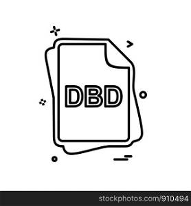 DBD file type icon design vector