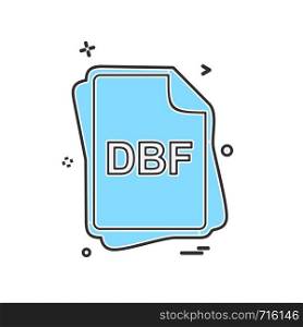 DBF file type icon design vector