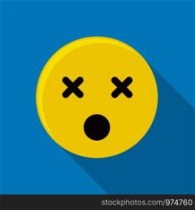 Dead emoticon icon. Flat illustration of dead emoticon vector icon for web. Dead emoticon icon, flat style