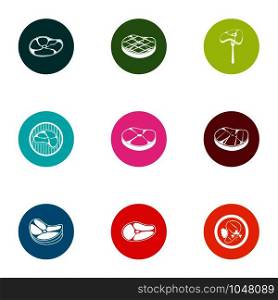 Dead flesh icons set. Flat set of 9 dead flesh vector icons for web isolated on white background. Dead flesh icons set, flat style