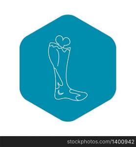 Dead man leg icon. Outline illustration of dead man leg vector icon for web. Dead man leg icon, outline style