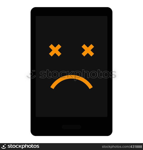 Dead phone icon flat isolated on white background vector illustration. Dead phone icon isolated