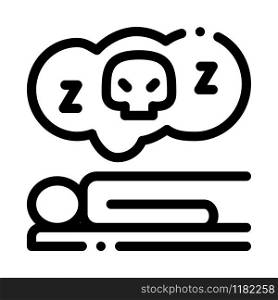 Dead Sleep Man Icon Vector. Outline Dead Sleep Man Sign. Isolated Contour Symbol Illustration. Dead Sleep Man Icon Vector Outline Illustration