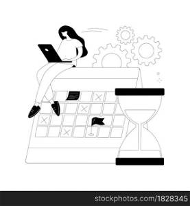 Deadline abstract concept vector illustration. Project management, work time limit, task due dates, deadline reminder, study assignments accomplishment, tax payment planning abstract metaphor.. Deadline abstract concept vector illustration.