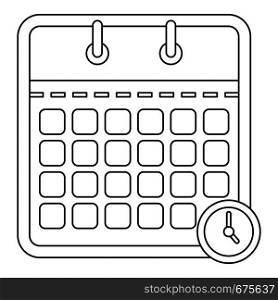 Deadline calendar icon. Outline illustration of deadline calendar vector icon for web. Deadline calendar icon, outline style.