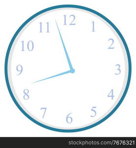 Deadline clock vector, isolated icon of timer with hands and numbers. Time management and organization, hours and minutes, alarm for projects flat style. Clock Time Management Minimalistic Watch Deadline