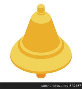 Deadline gold bell icon. Isometric of deadline gold bell vector icon for web design isolated on white background. Deadline gold bell icon, isometric style