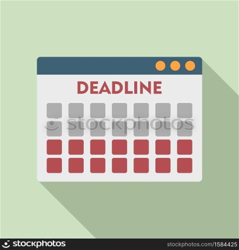Deadline icon. Flat illustration of deadline vector icon for web design. Deadline icon, flat style