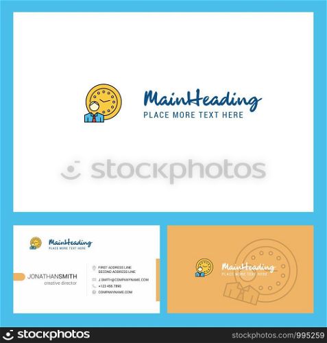 Deadline Logo design with Tagline & Front and Back Busienss Card Template. Vector Creative Design