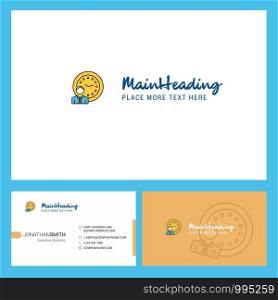 Deadline Logo design with Tagline & Front and Back Busienss Card Template. Vector Creative Design