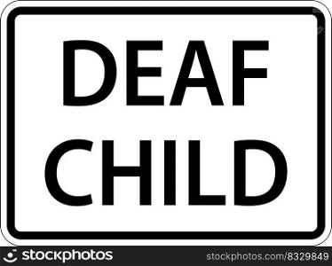 Deaf Child Sign On White Background