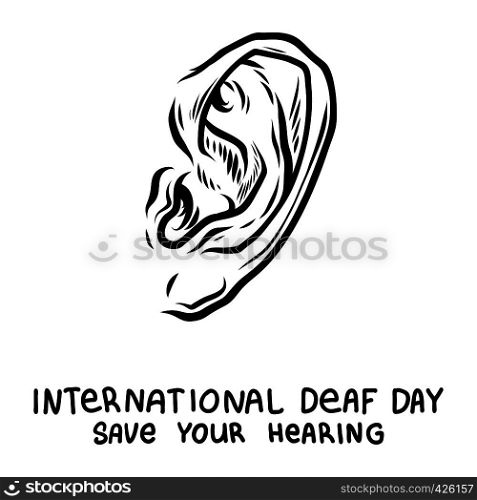 Deaf day concept background. Hand drawn illustration of deaf day vector concept background for web design. Deaf day concept background, hand drawn style
