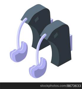 Deaf device icon isometric vector. Ear loss. Hearing loss. Deaf device icon isometric vector. Ear loss