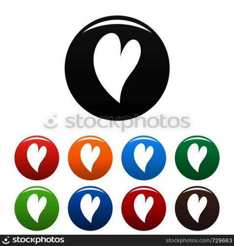 Deaf heart icon. Simple illustration of deaf heart vector icons set color isolated on white. Deaf heart icons set color vector