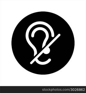 Deaf Icon, Disability To Hear Vector Art Illustration. Deaf Icon, Disability To Hear