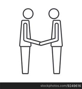 Deal icon, symbol of greeting colleagues, agreements, dating.