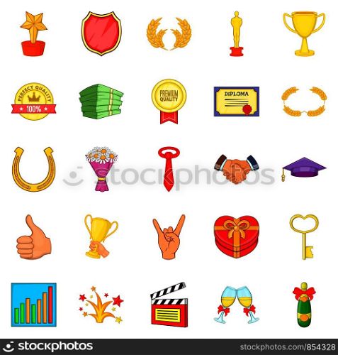 Dear participant icons set. Cartoon set of 25 dear participant vector icons for web isolated on white background. Dear participant icons set, cartoon style