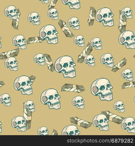 Death and money seamless pattern background. Business and Finance. pop art retro vector illustration. Death and money seamless pattern background