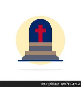 Death, Grave, Gravestone, Rip Abstract Circle Background Flat color Icon