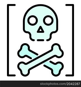 Death hacker attack icon. Outline death hacker attack vector icon color flat isolated. Death hacker attack icon color outline vector