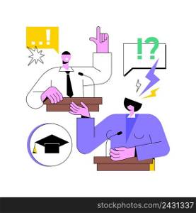 Debating club abstract concept vector illustration. Classroom debates, eloquent speech, debating competition, school club, public speaking class, effective communication skill abstract metaphor.. Debating club abstract concept vector illustration.