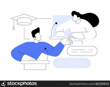 Debating club abstract concept vector illustration. Classroom debates, eloquent speech, debating competition, school club, public speaking class, effective communication skill abstract metaphor.. Debating club abstract concept vector illustration.