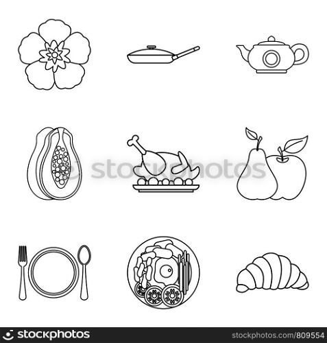 Debauchery icons set. Outline set of 9 debauchery vector icons for web isolated on white background. Debauchery icons set, outline style