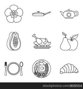Debauchery icons set. Outline set of 9 debauchery vector icons for web isolated on white background. Debauchery icons set, outline style