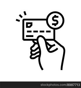 debit card payment line icon vector. debit card payment sign. isolated contour symbol black illustration. debit card payment line icon vector illustration